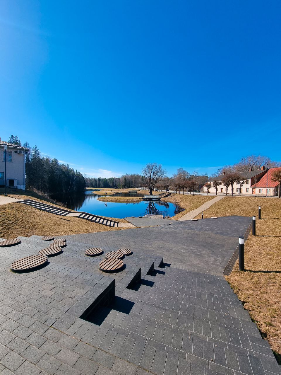 Central square in Tõrva, Estonia